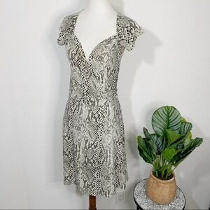 Norma Kamali Snake Python Print Sweetheart Wrap Dress Size Small